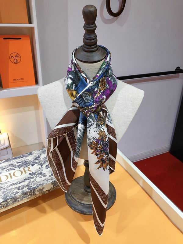 Dior silk scarf 90X90cm E (7)