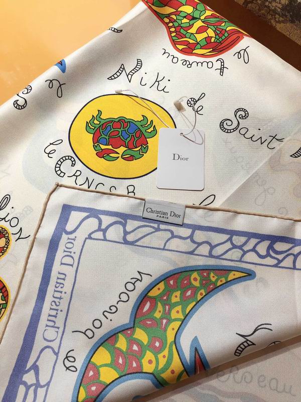 Dior silk scarf 90X90cm E (7)