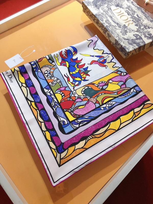 Dior silk scarf 90X90cm E (7)