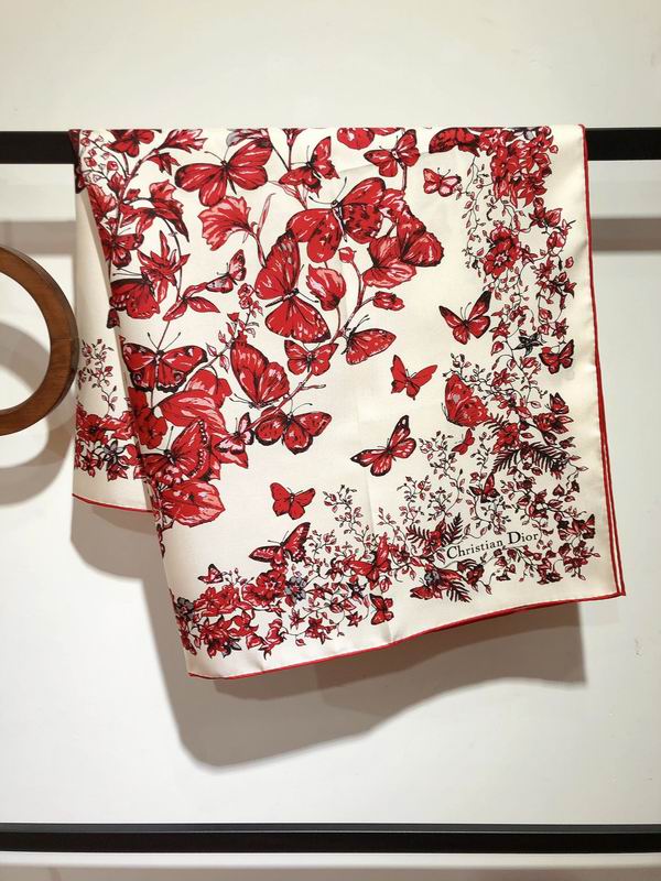 Dior silk scarf 90X90cm E (7)