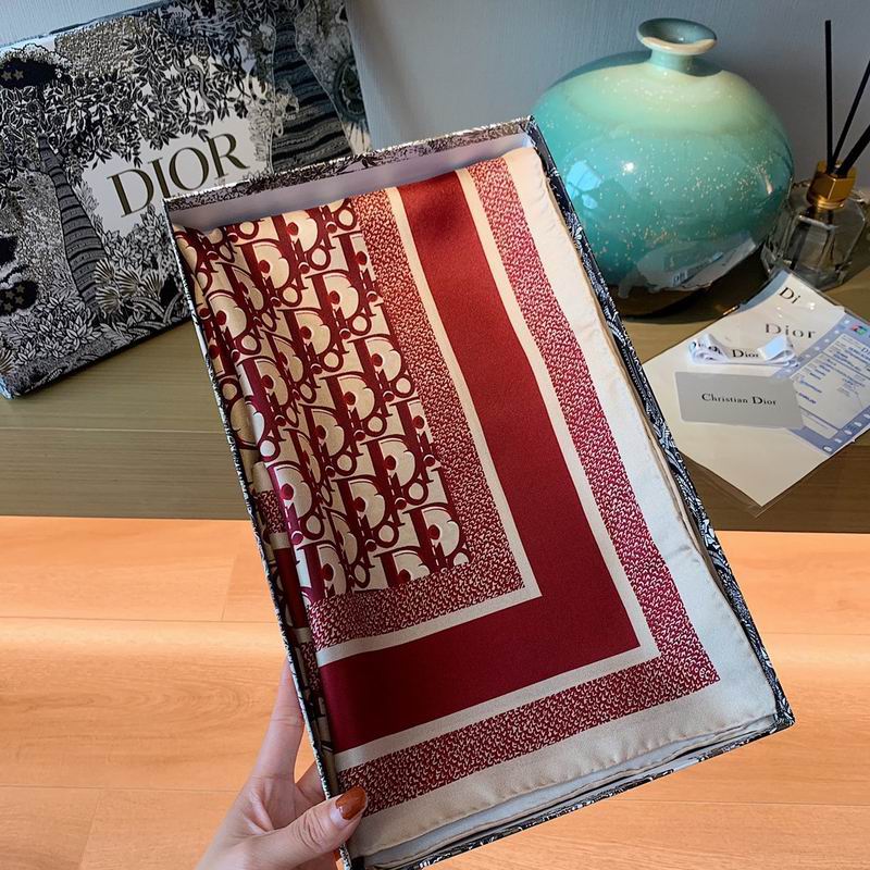 Dior silk scarf 90X90cm E (7)