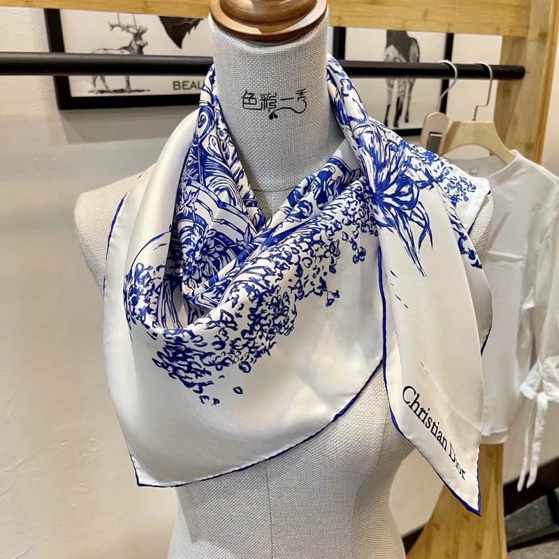 Dior silk scarf 90X90cm E (7)