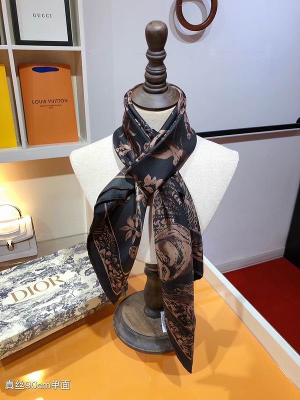 Dior silk scarf 90X90cm E (8)
