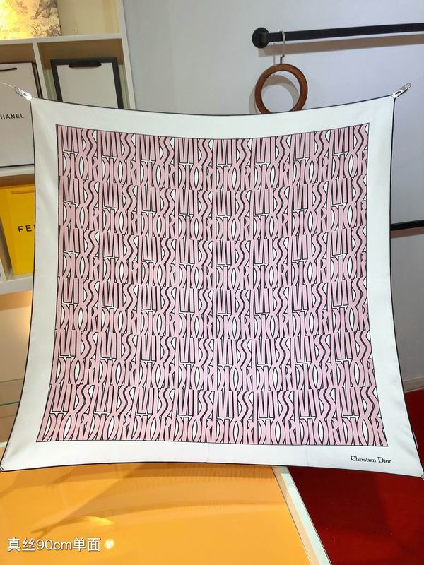 Dior silk scarf 90X90cm E (8)