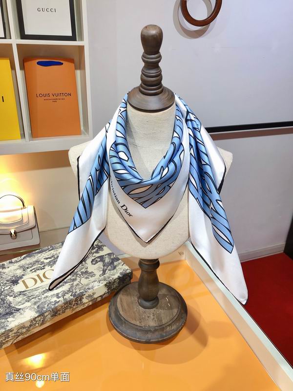Dior silk scarf 90X90cm E (9)