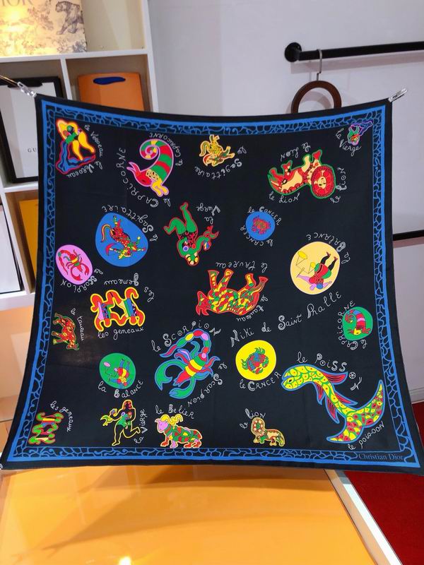 Dior silk scarf 90X90cm E (9)