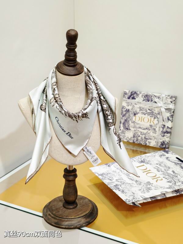 Dior silk scarf 90X90cm E02 (13)
