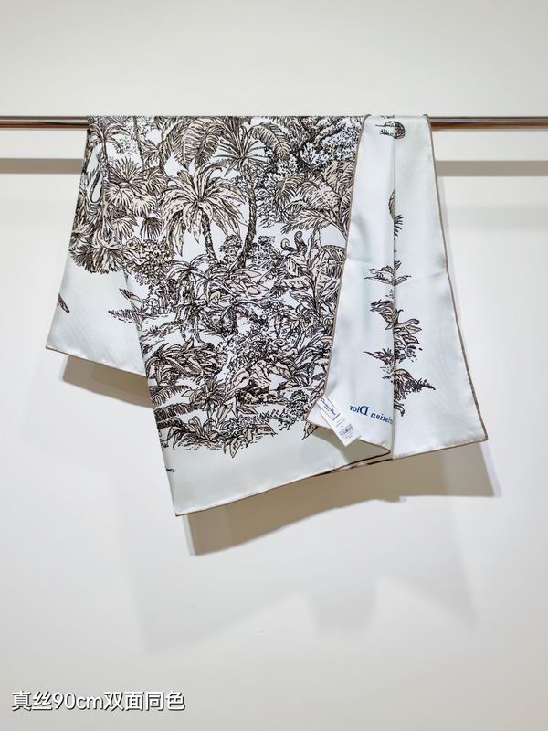 Dior silk scarf 90X90cm E02 (14)