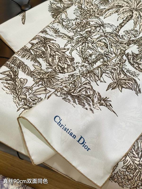 Dior silk scarf 90X90cm E02 (16)