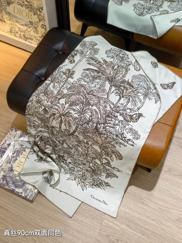 Dior silk scarf 90X90cm E02 (17)