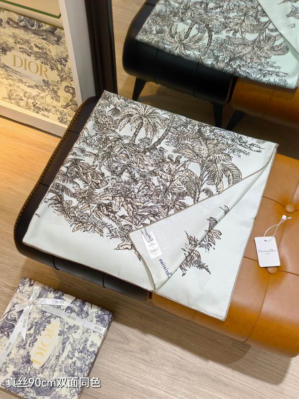 Dior silk scarf 90X90cm E02 (18)