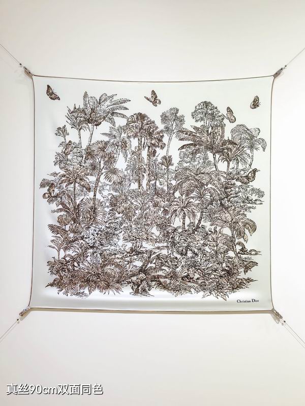 Dior silk scarf 90X90cm E02 (19)