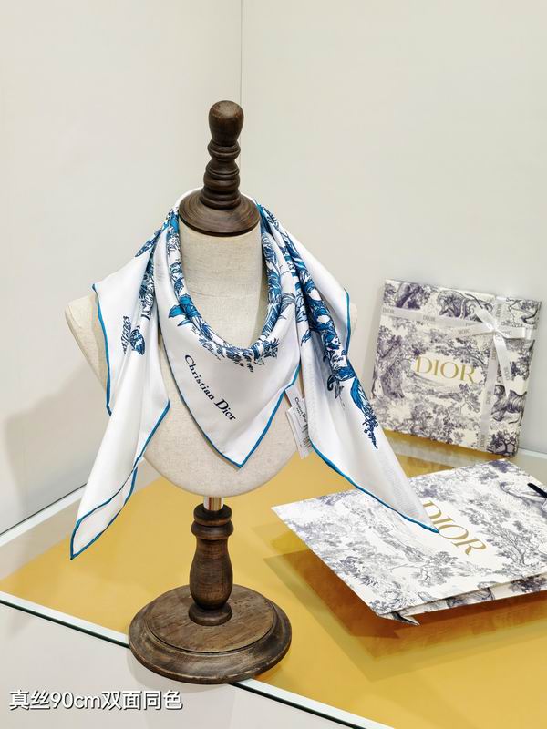 Dior silk scarf 90X90cm E02 (3)