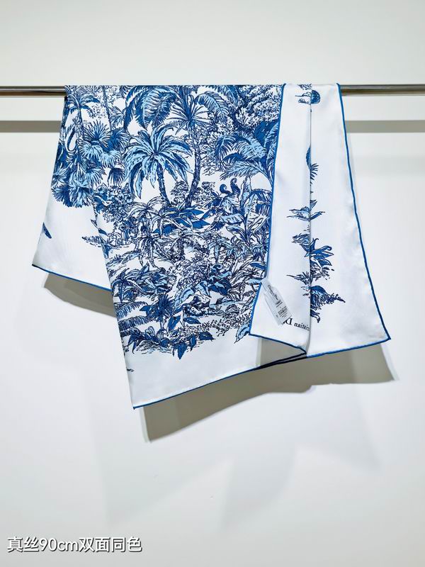 Dior silk scarf 90X90cm E02 (4)
