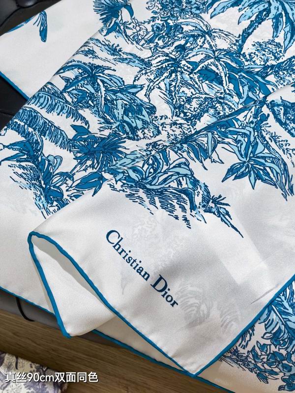 Dior silk scarf 90X90cm E02 (6)