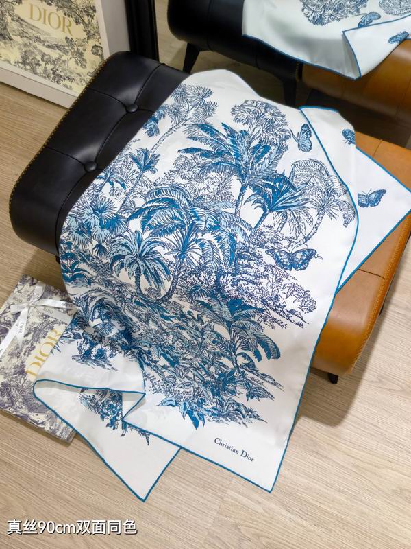 Dior silk scarf 90X90cm E02 (7)