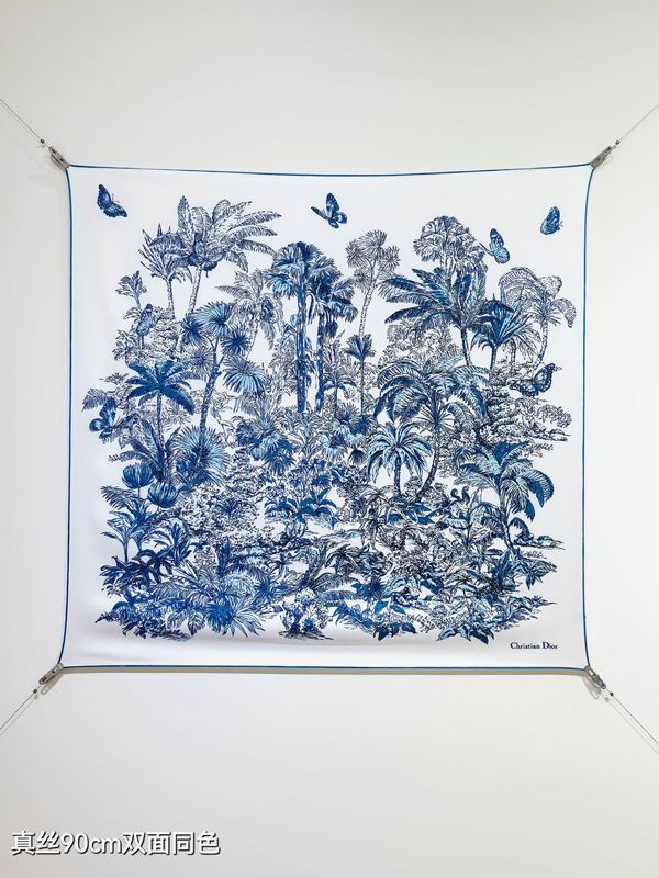 Dior silk scarf 90X90cm E02 (9)