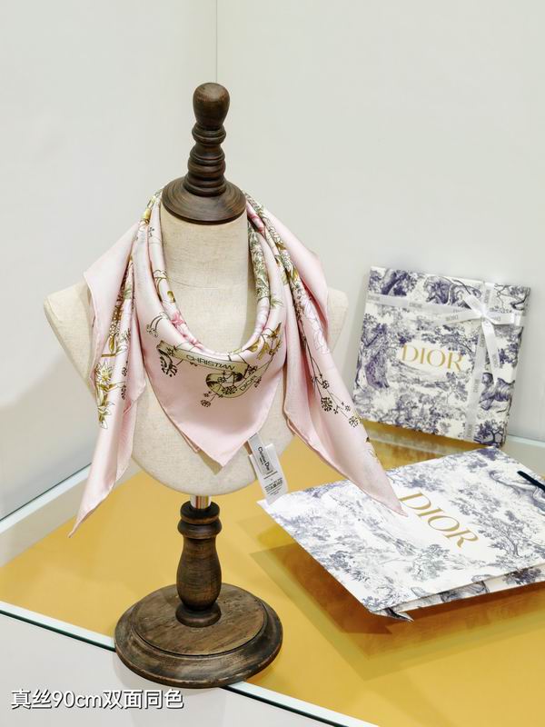 Dior silk scarf 90X90cm E03 (14)