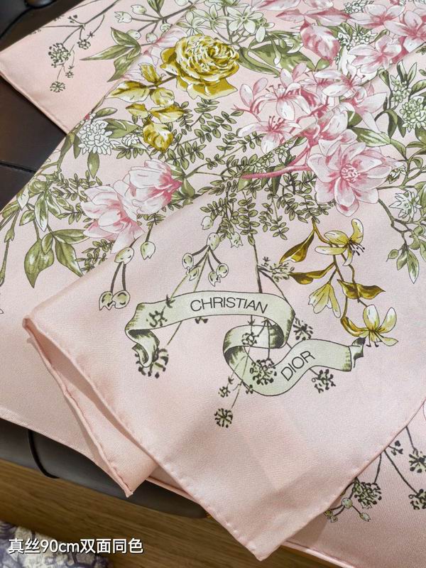Dior silk scarf 90X90cm E03 (17)