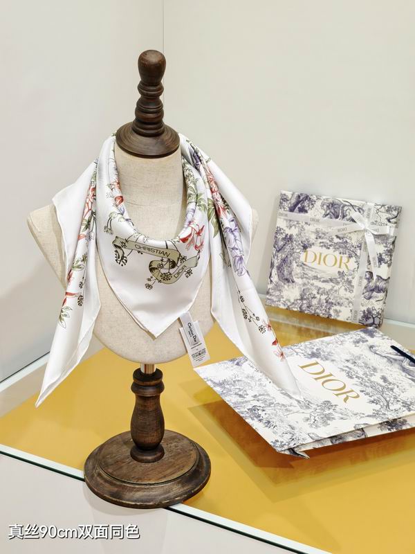 Dior silk scarf 90X90cm E03 (3)