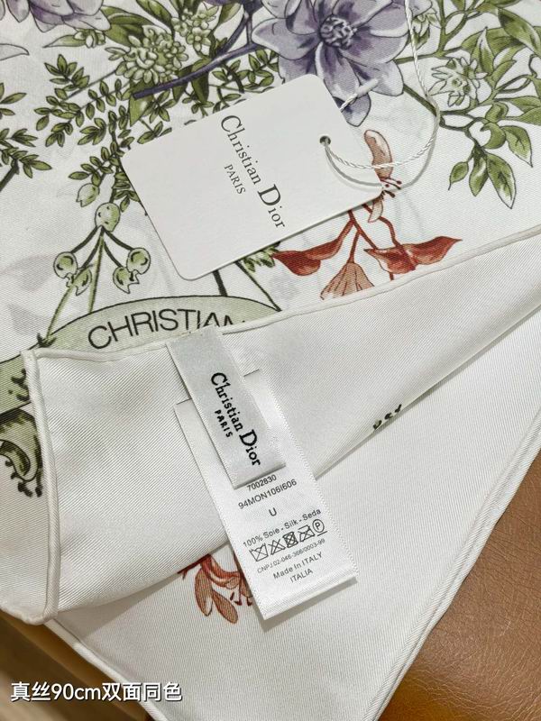 Dior silk scarf 90X90cm E03 (5)