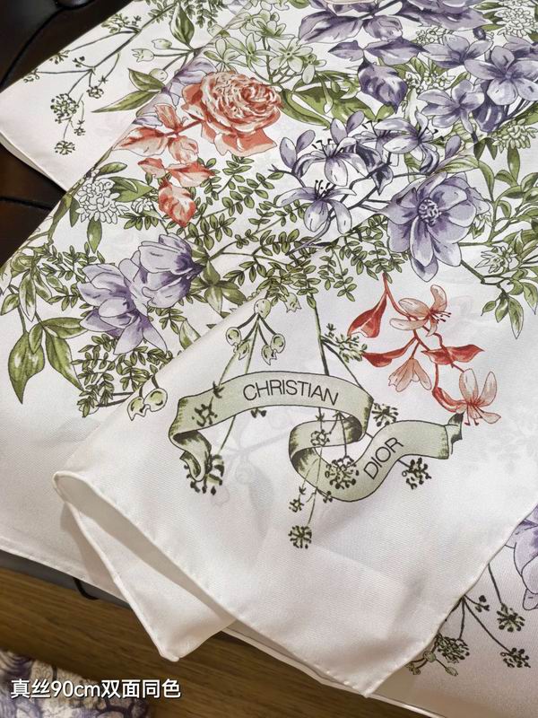 Dior silk scarf 90X90cm E03 (6)