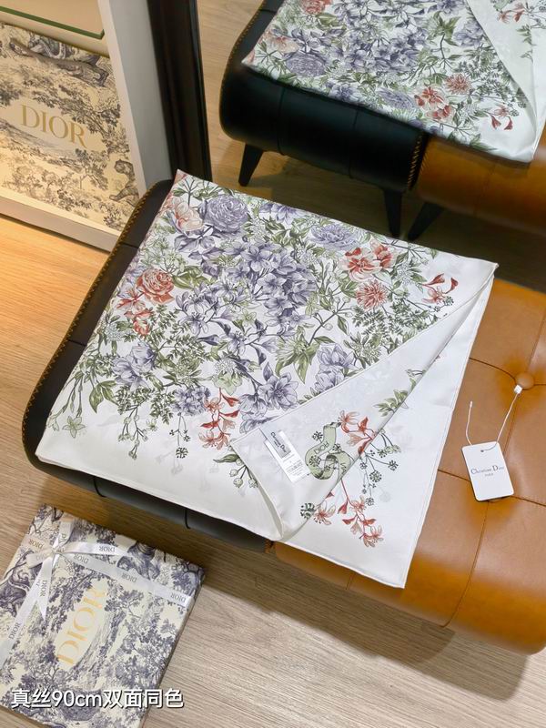 Dior silk scarf 90X90cm E03 (8)