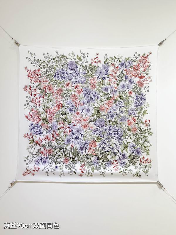 Dior silk scarf 90X90cm E03 (9)