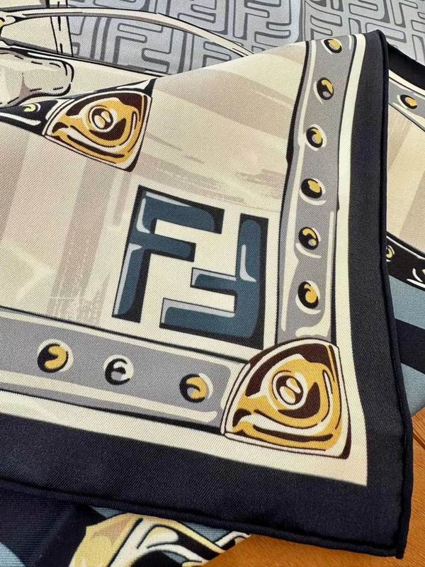 Fendi  silk scarf 90X90cm E (8)