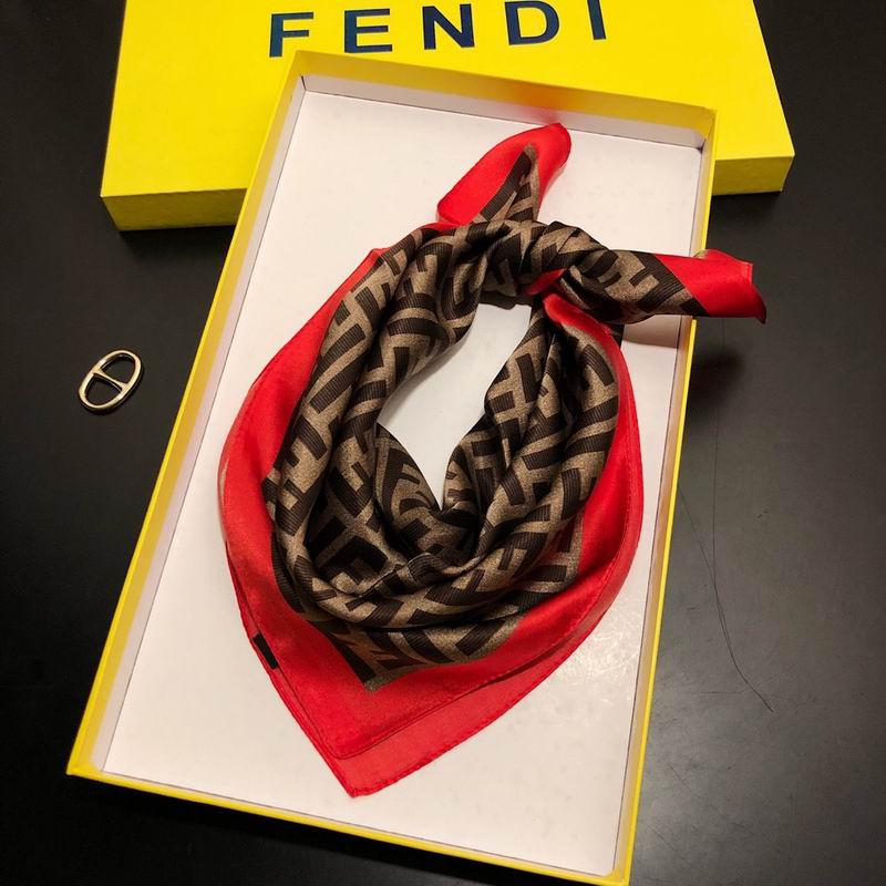 Fendi silk scarf 50X50cm E (1)
