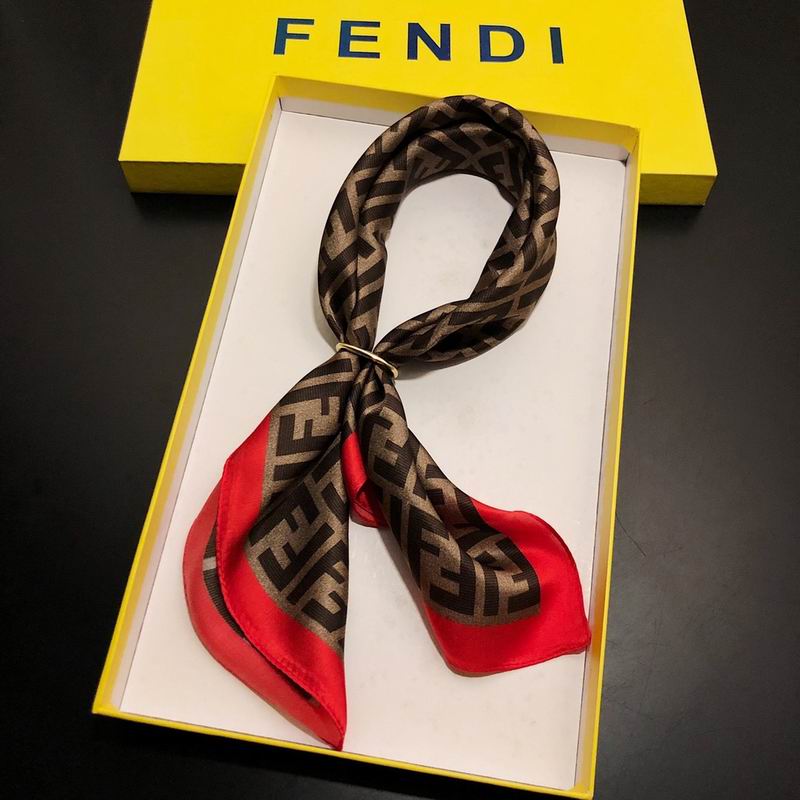 Fendi silk scarf 50X50cm E (4)