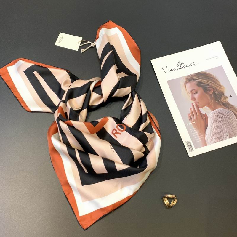 Fendi silk scarf 50X50cm E (4)