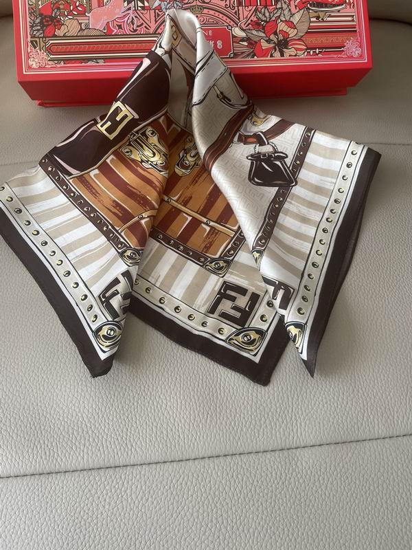 Fendi silk scarf 50X50cm E (6)