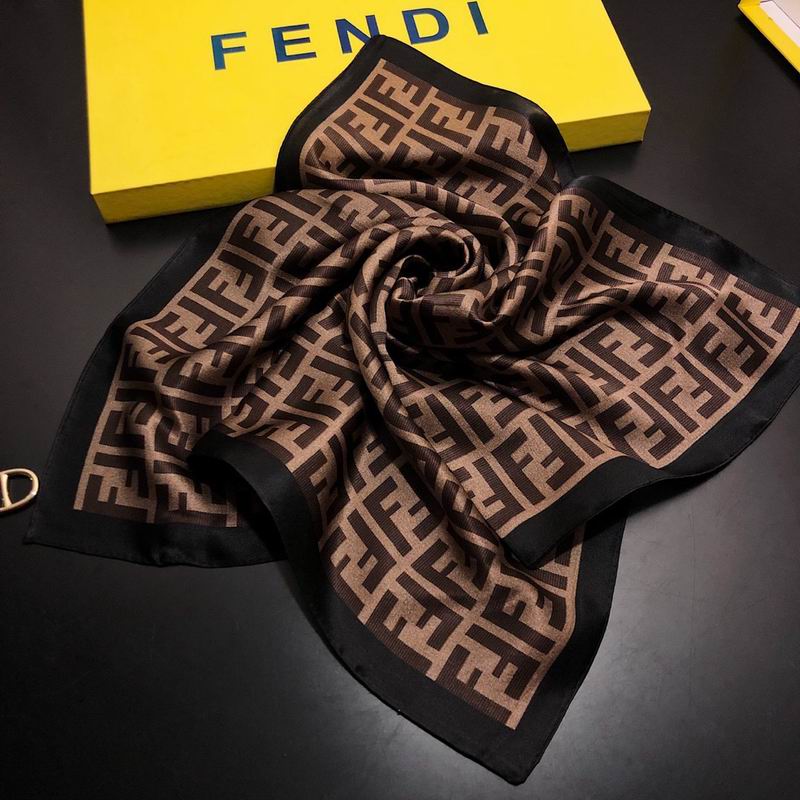 Fendi silk scarf 50X50cm E (8)