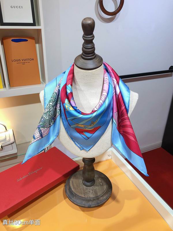 Ferragamo silk scarf 90X90cm E (10)