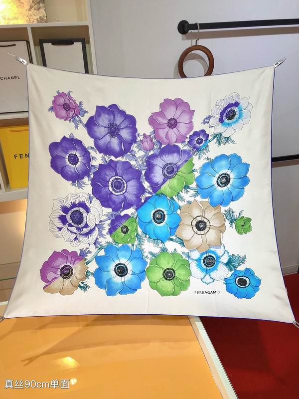 Ferragamo silk scarf 90X90cm E (13)