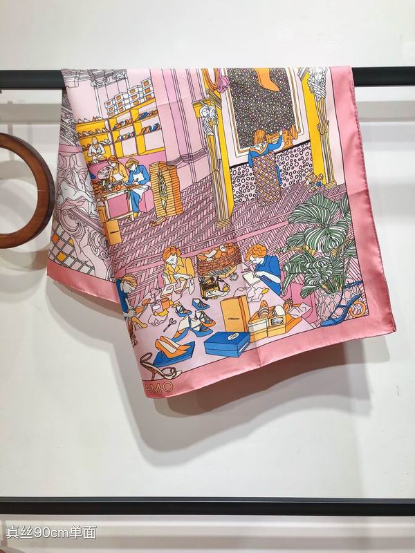 Ferragamo silk scarf 90X90cm E (16)