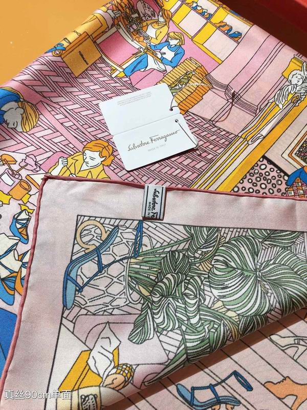 Ferragamo silk scarf 90X90cm E (17)