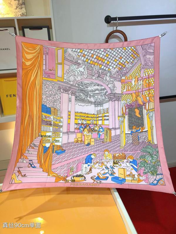 Ferragamo silk scarf 90X90cm E (21)