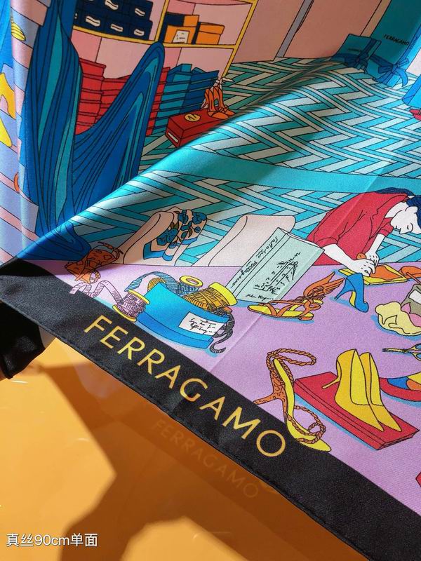 Ferragamo silk scarf 90X90cm E (4)