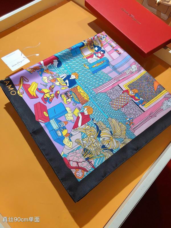 Ferragamo silk scarf 90X90cm E (5)