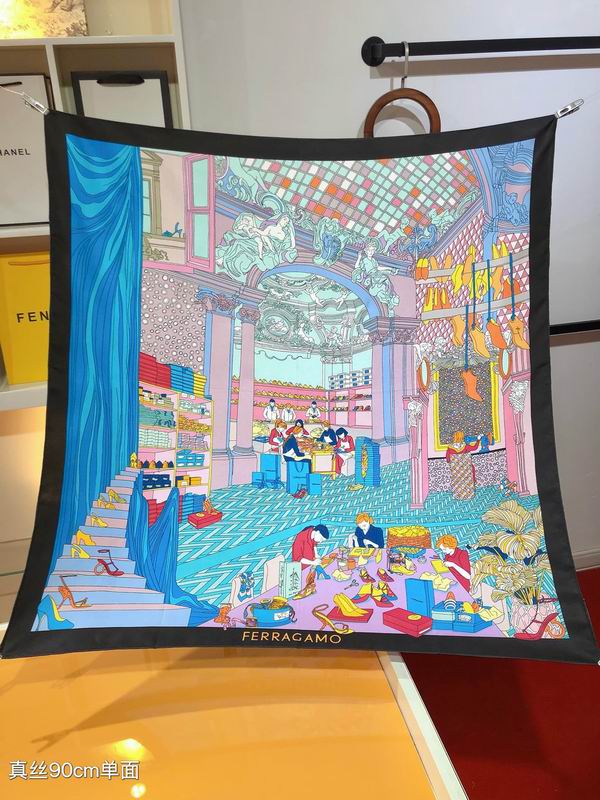 Ferragamo silk scarf 90X90cm E (6)