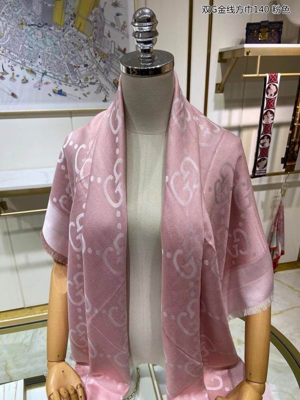 Gucci Scarf 140X140cm 100%丝绒 E20 (1)