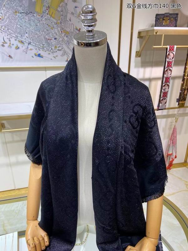 Gucci Scarf 140X140cm 100%丝绒 E20 (10)