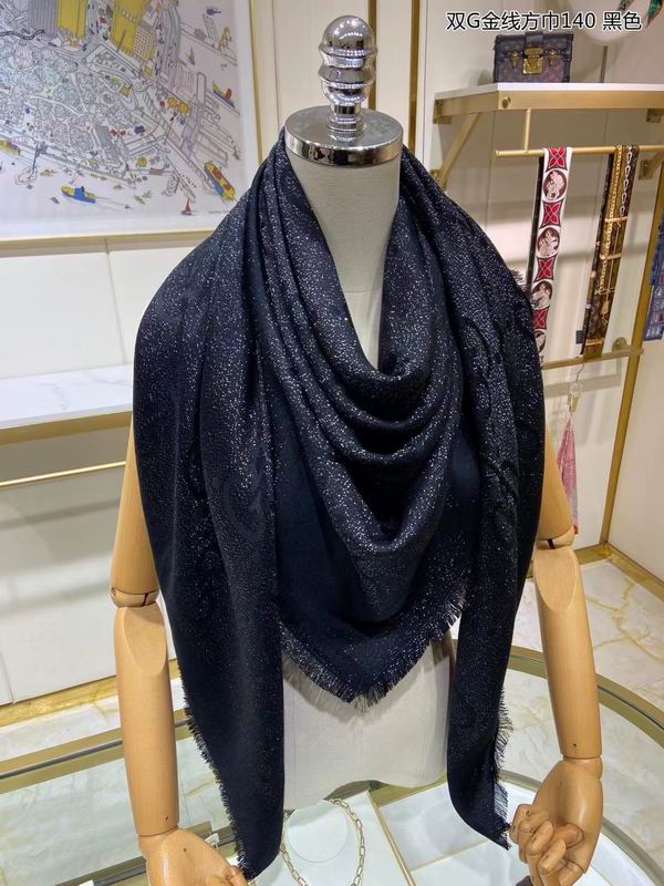 Gucci Scarf 140X140cm 100%丝绒 E20 (11)