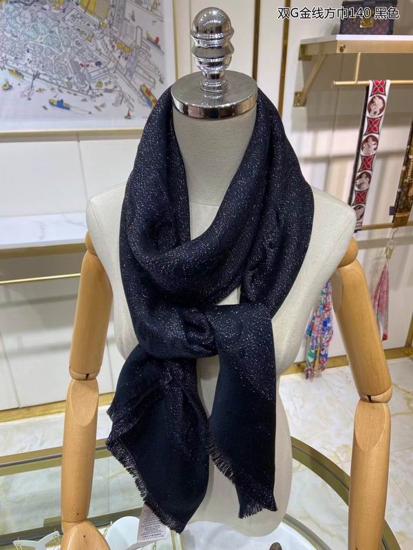 Gucci Scarf 140X140cm 100%丝绒 E20 (12)