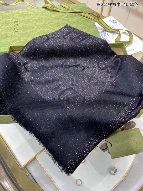 Gucci Scarf 140X140cm 100%丝绒 E20 (15)