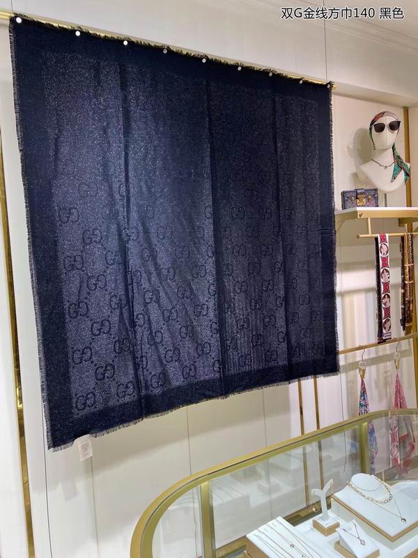 Gucci Scarf 140X140cm 100%丝绒 E20 (16)