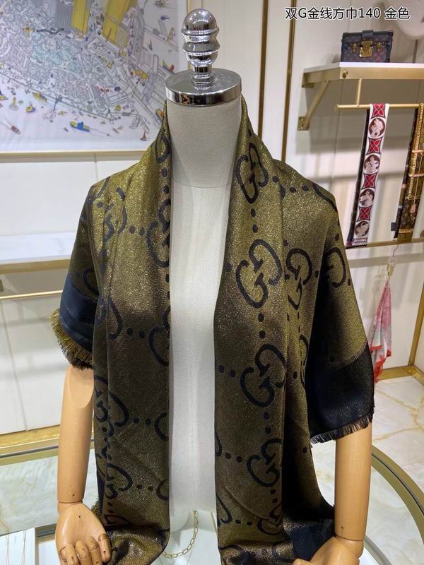 Gucci Scarf 140X140cm 100%丝绒 E20 (19)