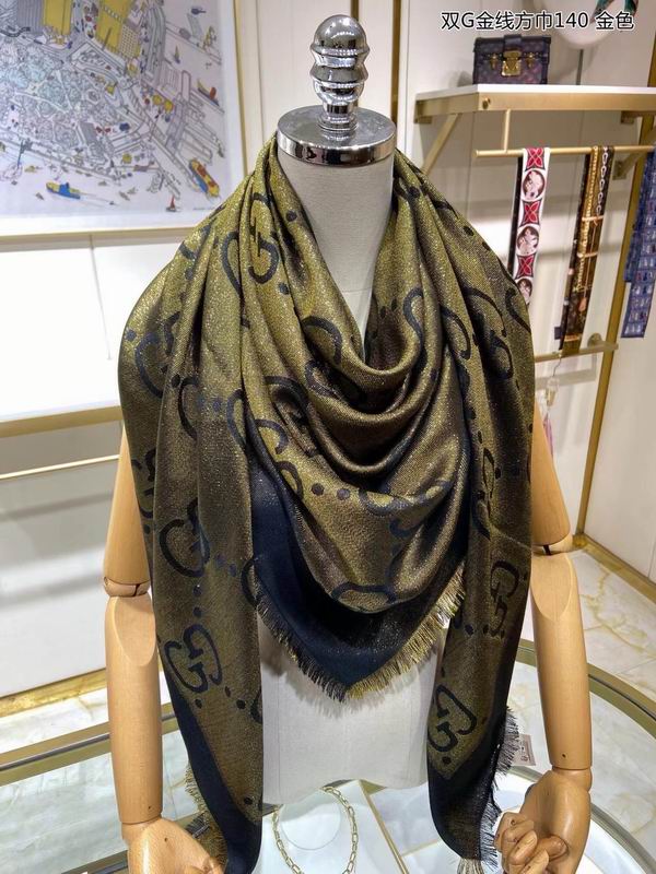 Gucci Scarf 140X140cm 100%丝绒 E20 (20)